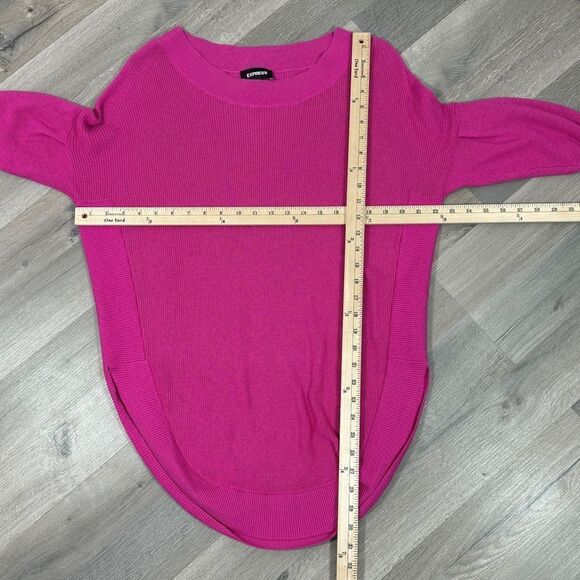 Express Drop Shoulder Circle Hem Oversized Tunic Sweater Pink Small - Picture 13 of 13